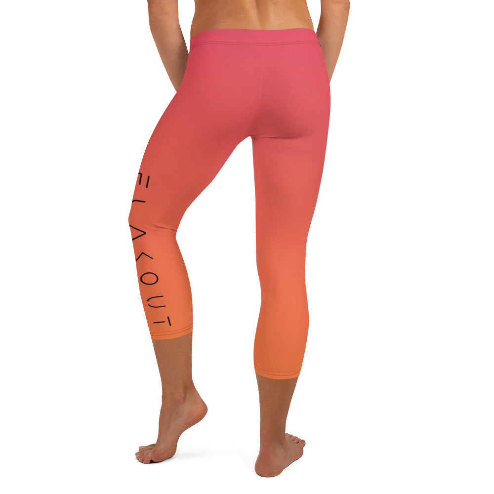 Melted Sunset Women's Capri Leggings - FLAKOUT