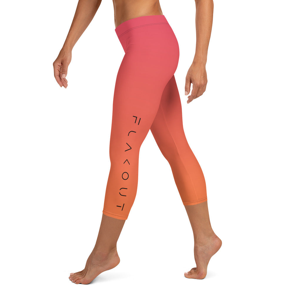 Melted Sunset Women's Capri Leggings - FLAKOUT