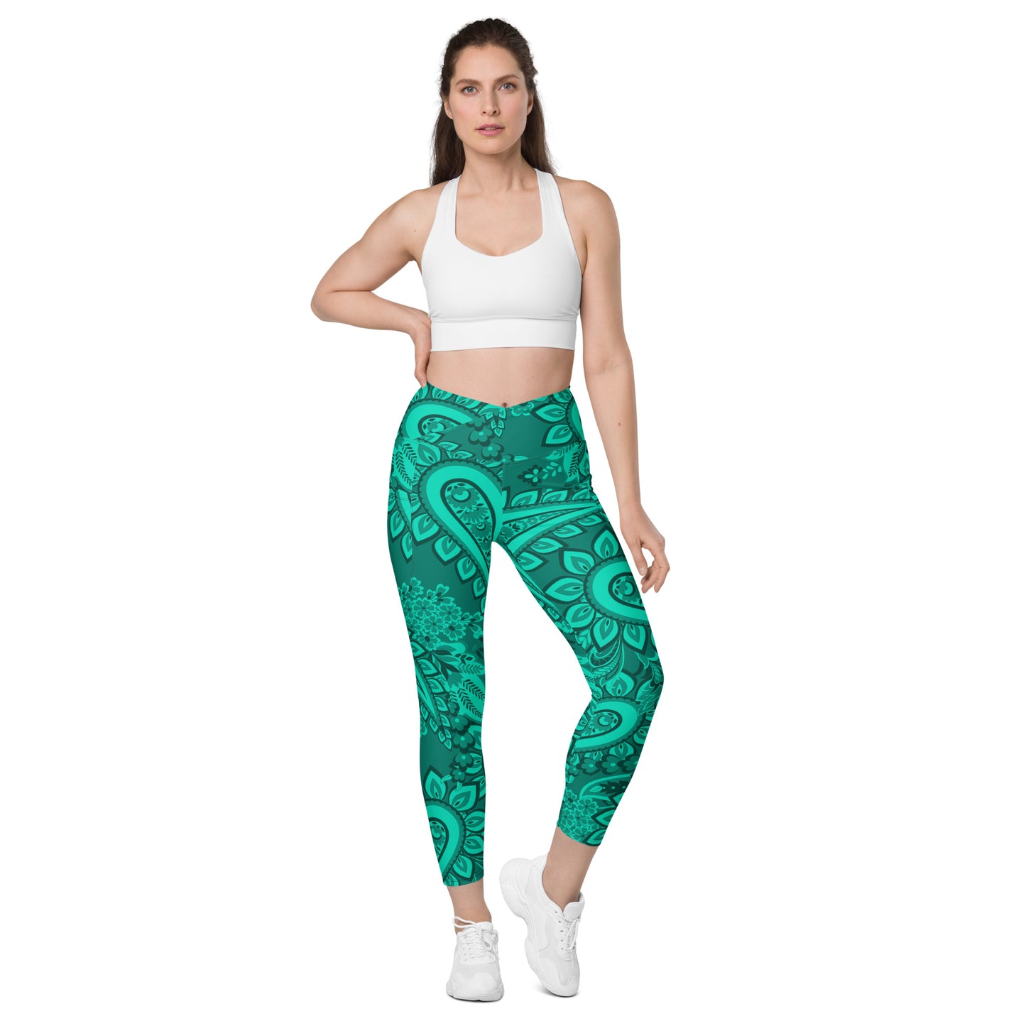 Infinite Quasar Women's Recycled Crossover Leggings With Pockets - FLAKOUT