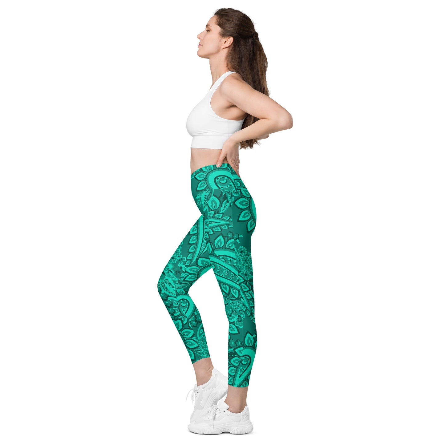 Infinite Quasar Women's Recycled Crossover Leggings With Pockets - FLAKOUT