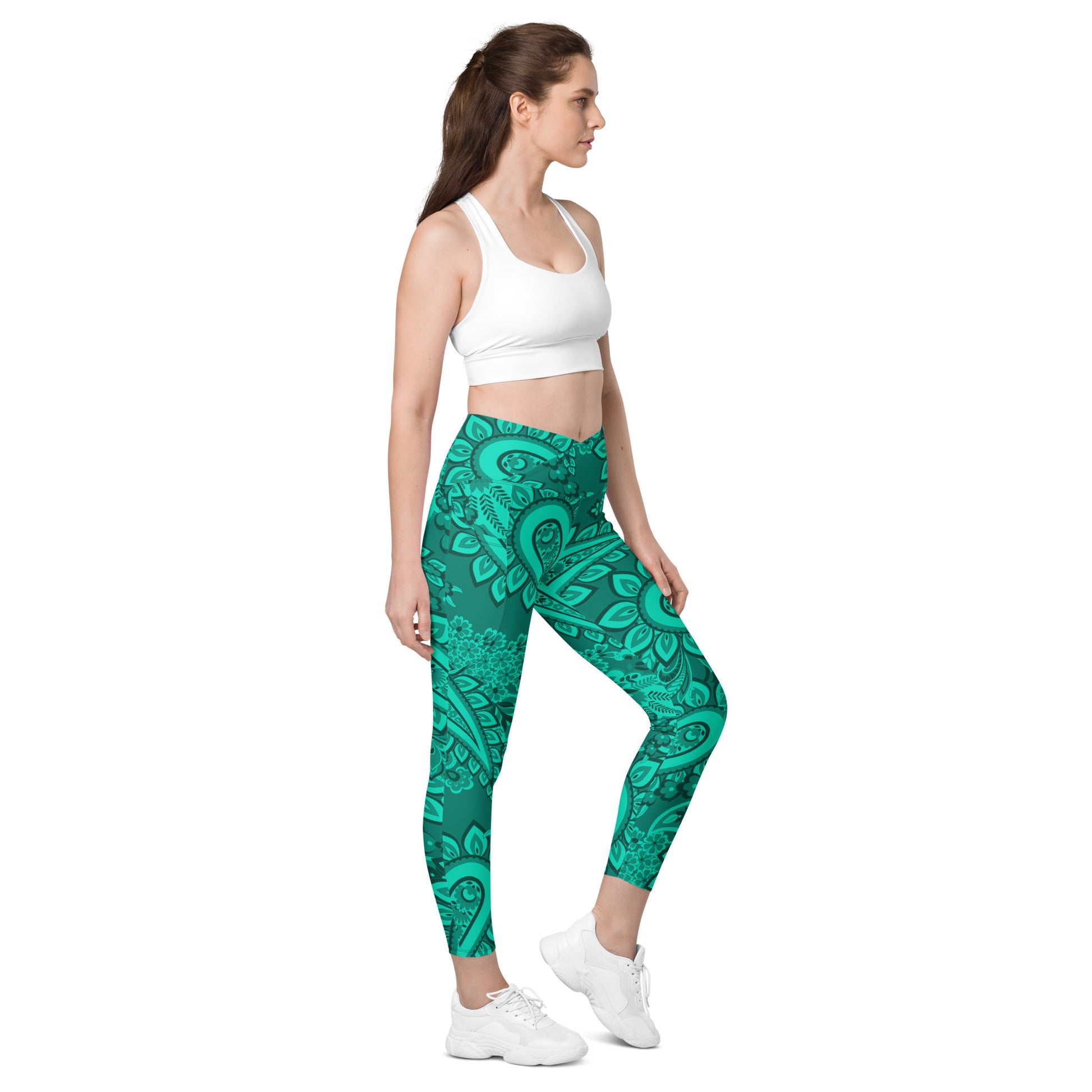 Infinite Quasar Women's Recycled Crossover Leggings With Pockets - FLAKOUT