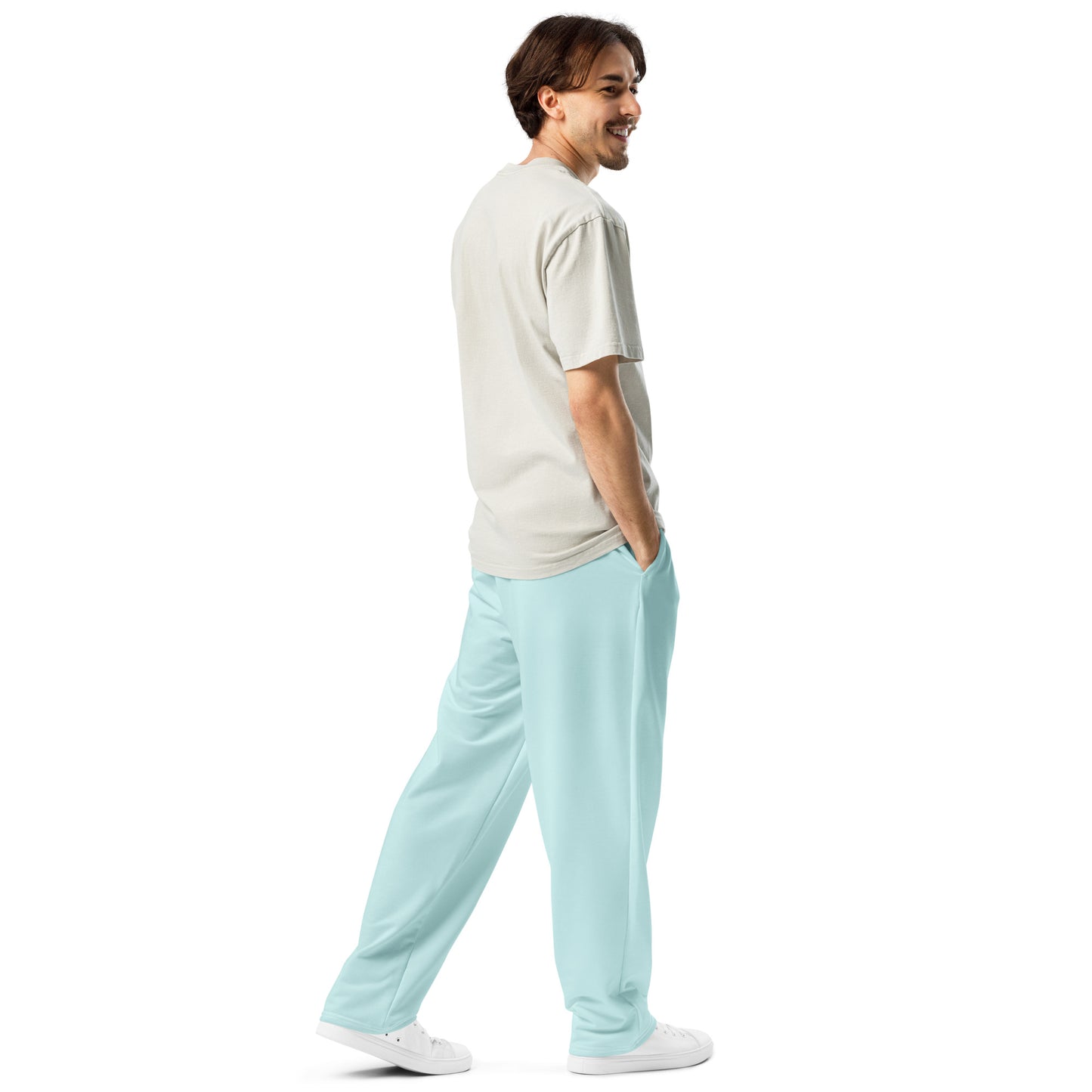 Unisex Wide-leg Recycled Joggers - Light Blue - FLAKOUT