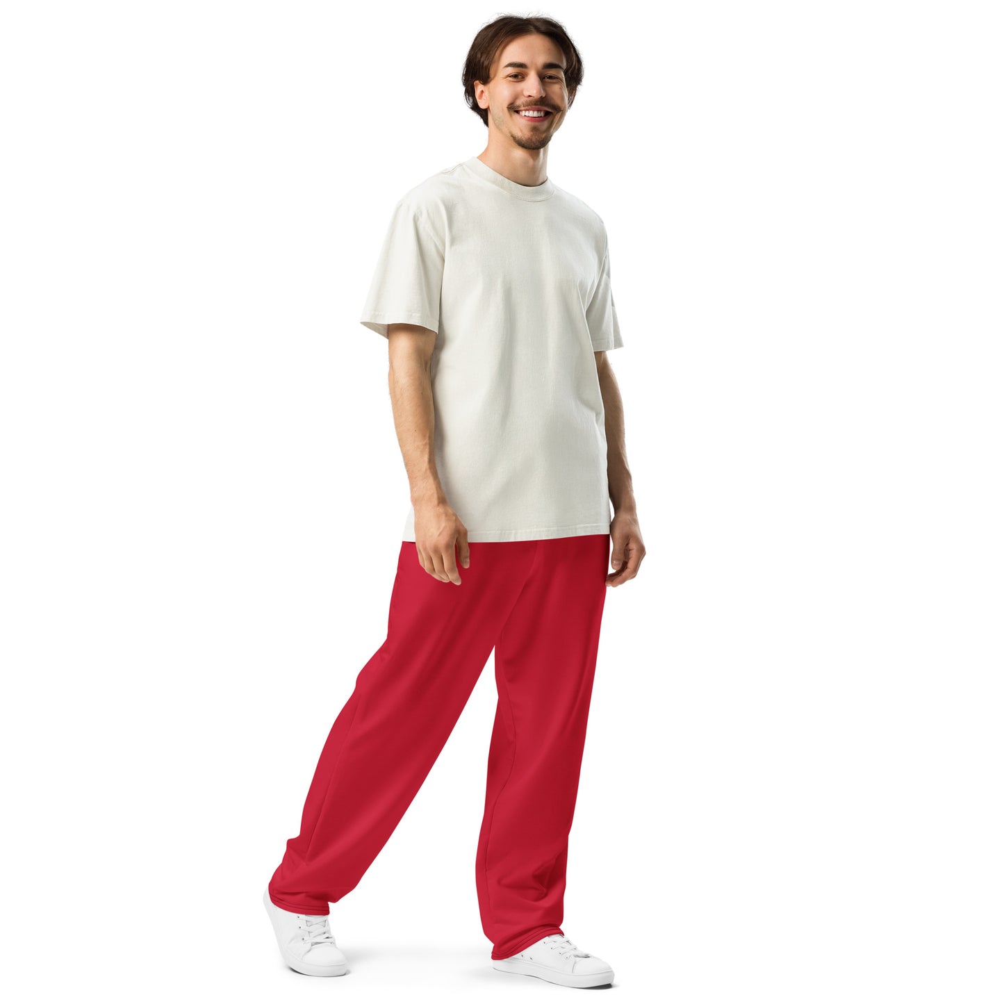 Unisex Wide-leg Recycled Joggers - Red - FLAKOUT