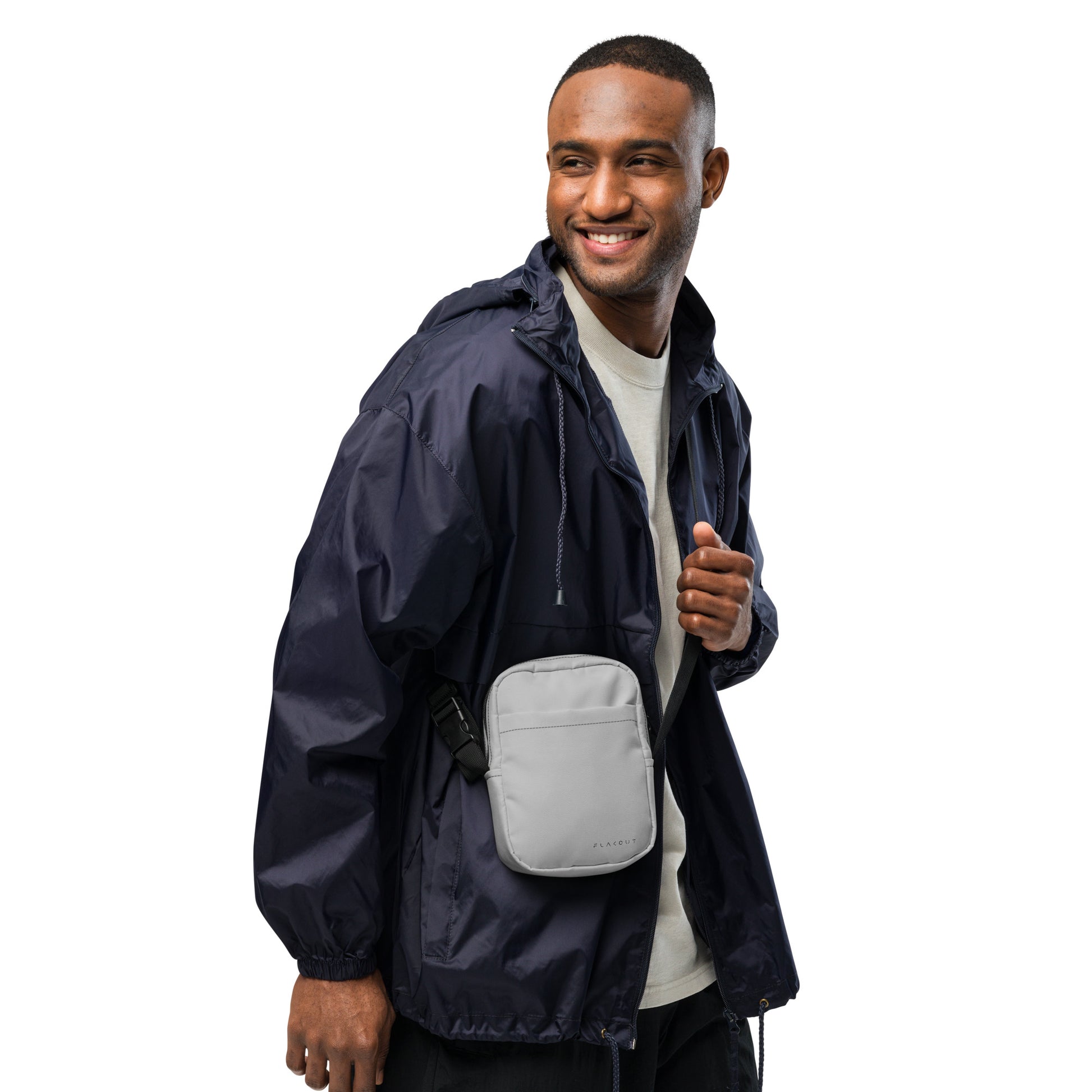 Unisex Water-resistant Crossbody Bag - Grey - FLAKOUT