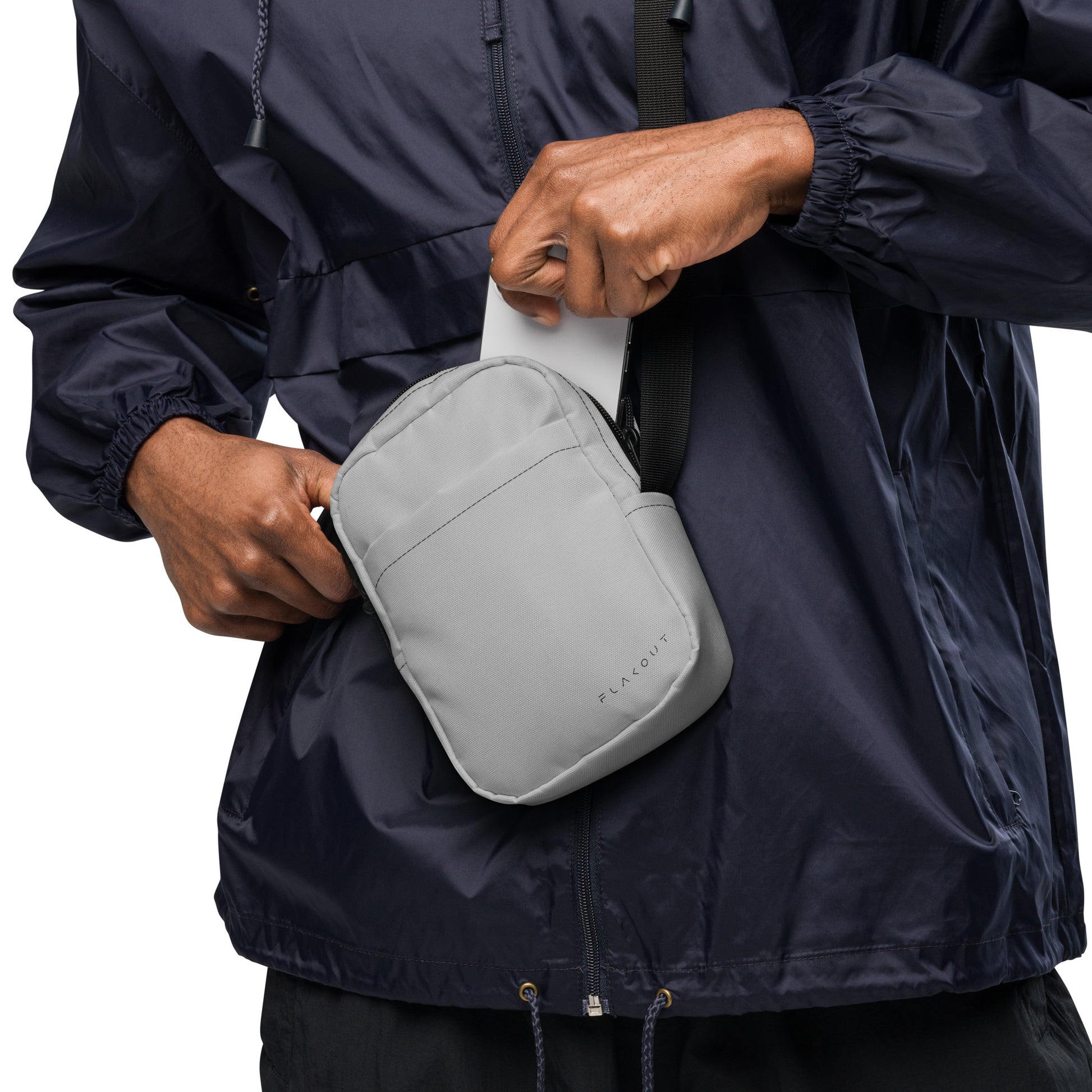 Unisex Water-resistant Crossbody Bag - Grey - FLAKOUT