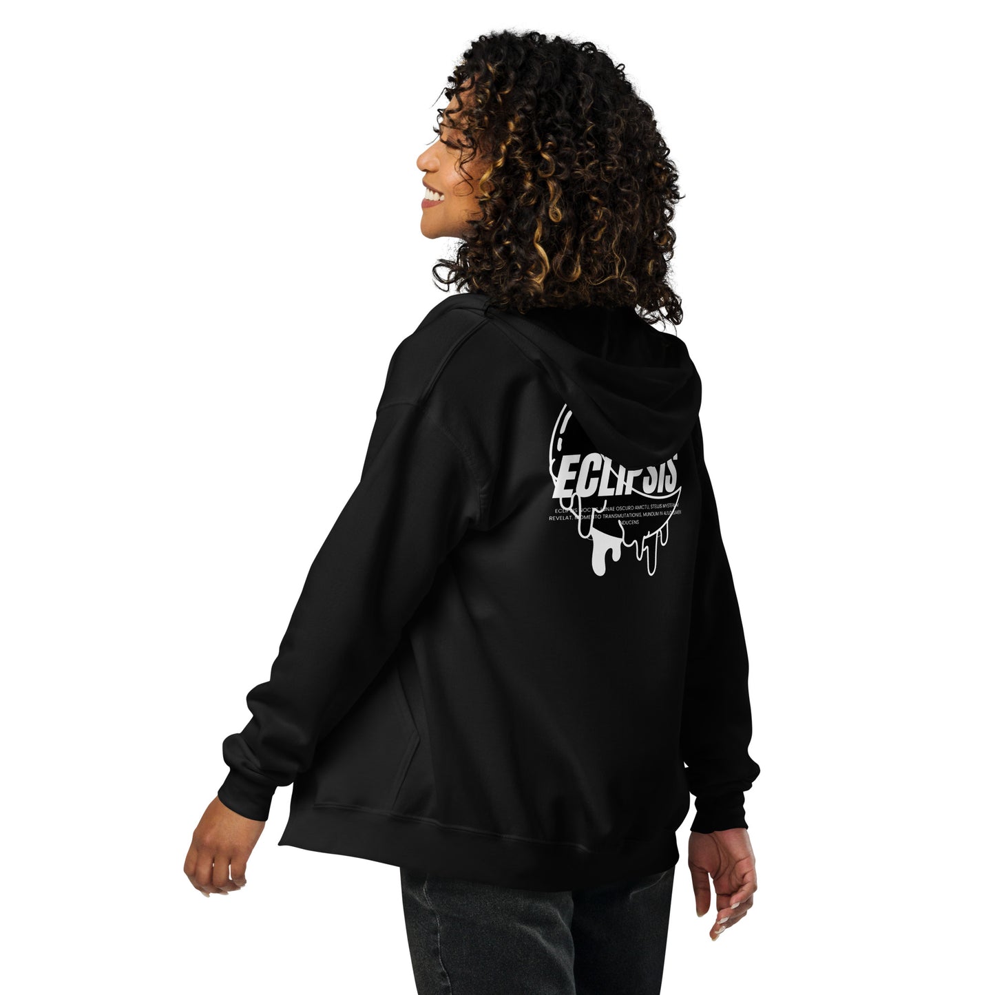 Lunar Eclipsis Heavy Harmony Fusion Zip Hoodie - Black - FLAKOUT