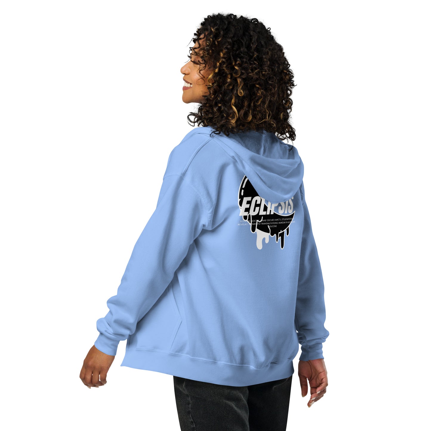 Lunar Eclipsis Heavy Harmony Fusion Zip Hoodie - Carolina Blue - FLAKOUT