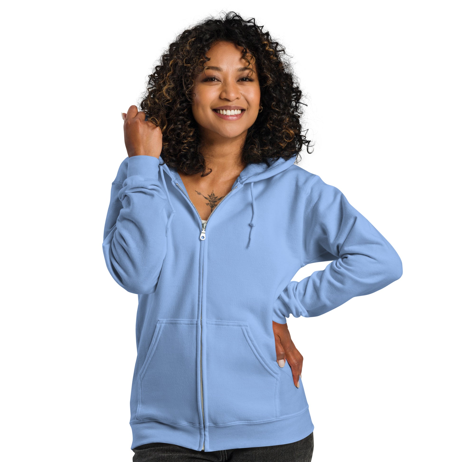 Lunar Eclipsis Heavy Harmony Fusion Zip Hoodie - Carolina Blue - FLAKOUT