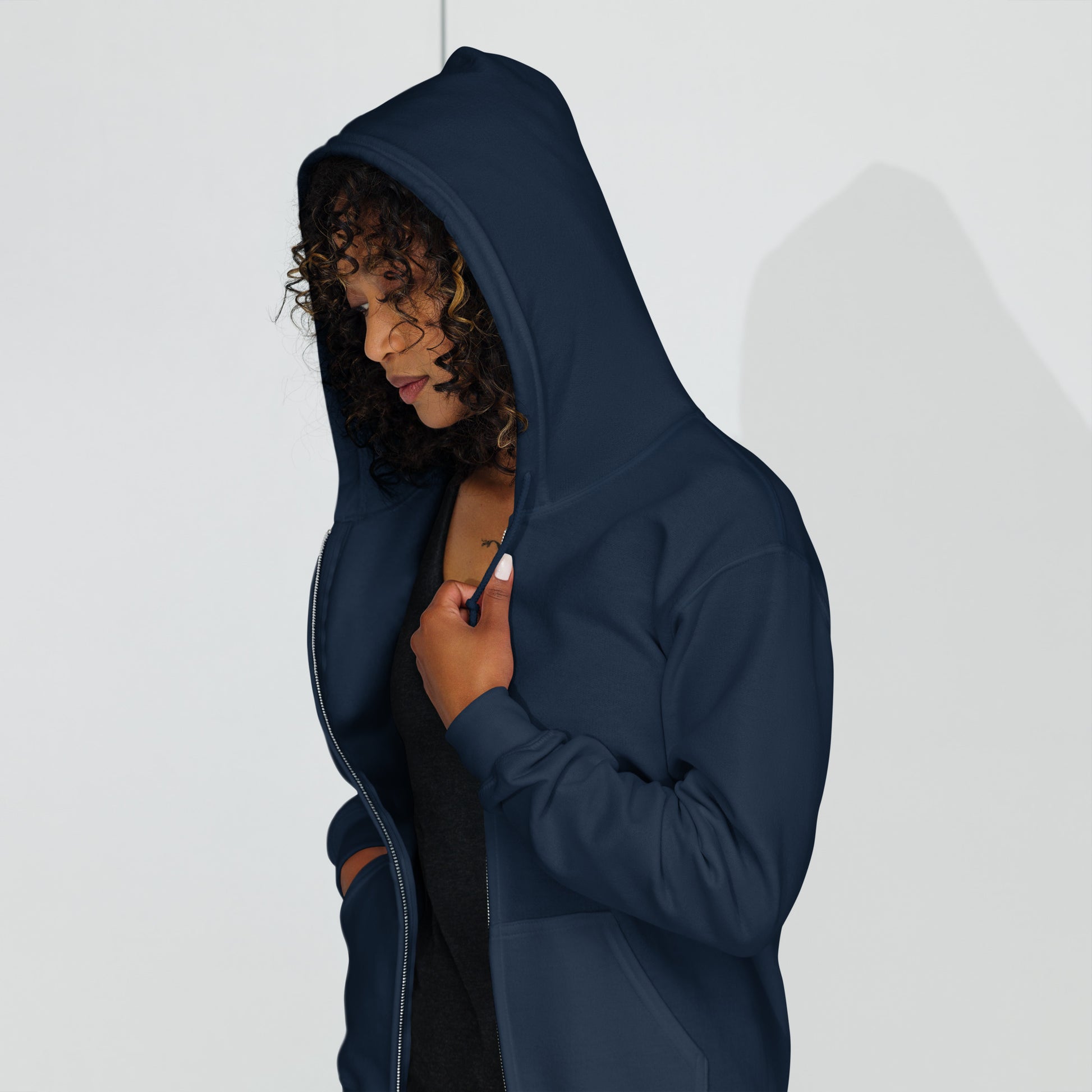 Lunar Eclipsis Heavy Harmony Fusion Zip Hoodie - Navy - FLAKOUT