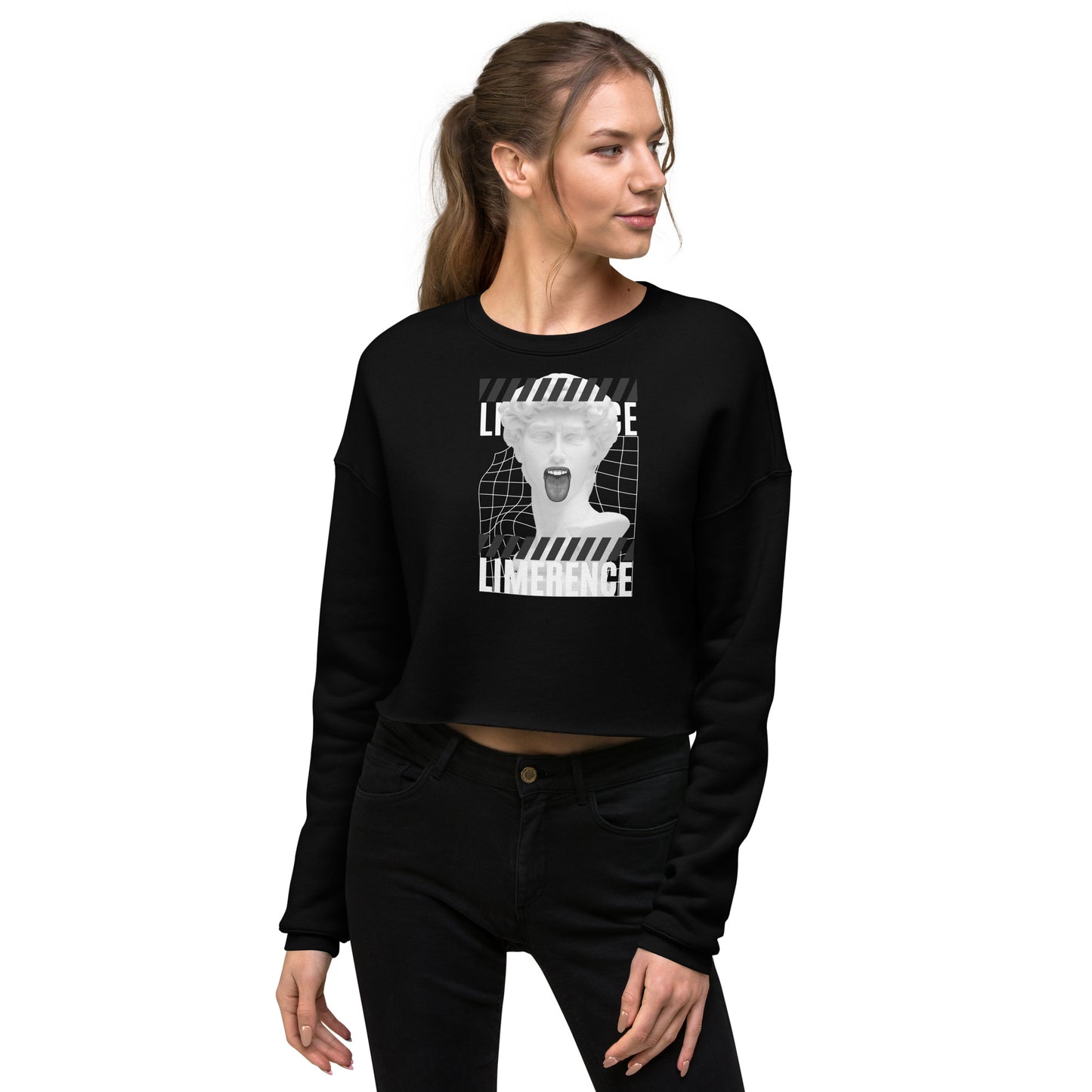 Limerence Women's Crop Sweatshirt - Black - FLAKOUT