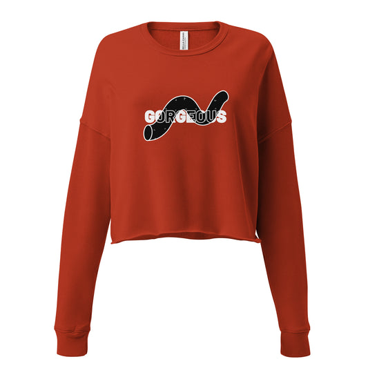 Gorgeous Opullent Allure Women's Crop Sweatshirt - Brick - FLAKOUT