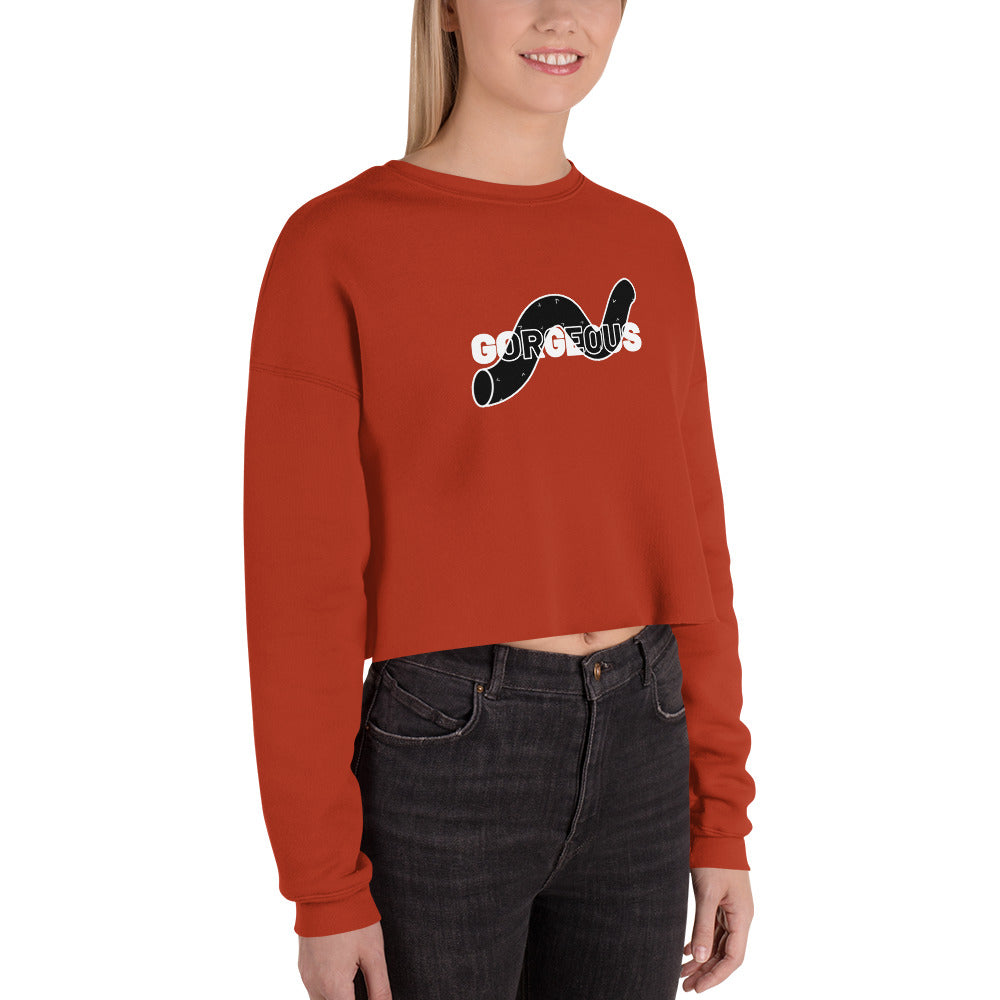 Gorgeous Opullent Allure Women's Crop Sweatshirt - Brick - FLAKOUT