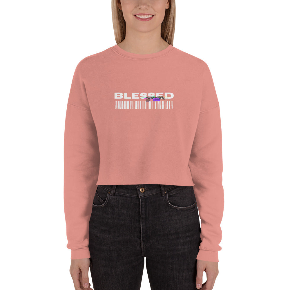 Divine Grace Blessed Women's Crop Sweatshirt - Mauve - FLAKOUT