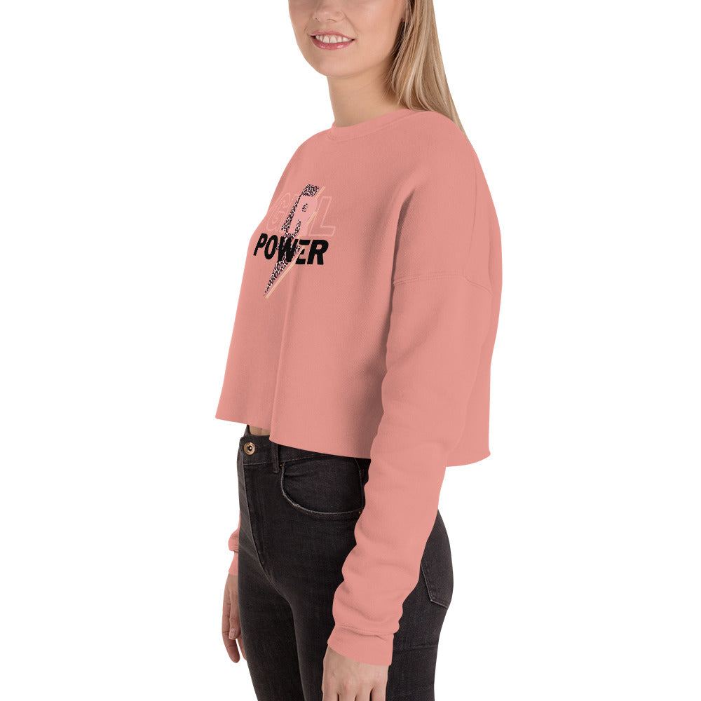 Queenly Girl Power Rebellion Women's Crop Sweatshirt - Mauve - FLAKOUT