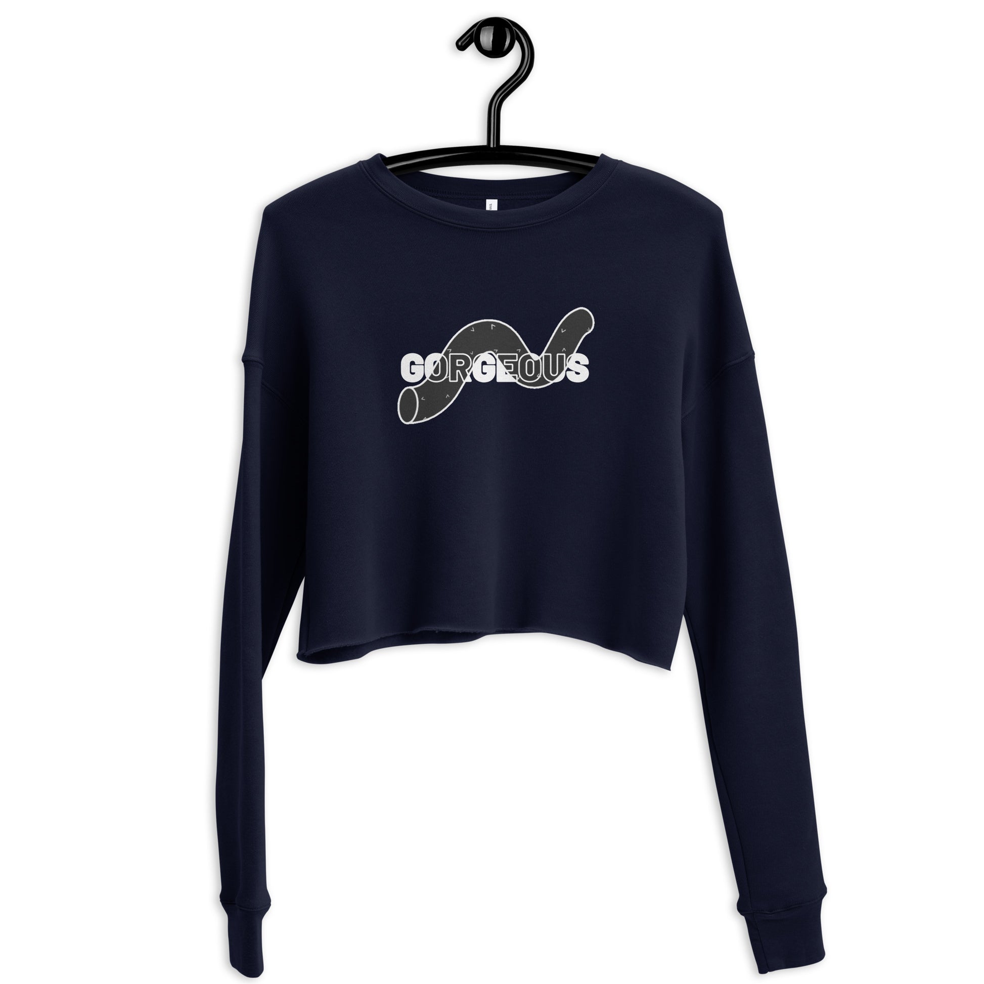 Gorgeous Opullent Allure Women's Crop Sweatshirt - Navy - FLAKOUT