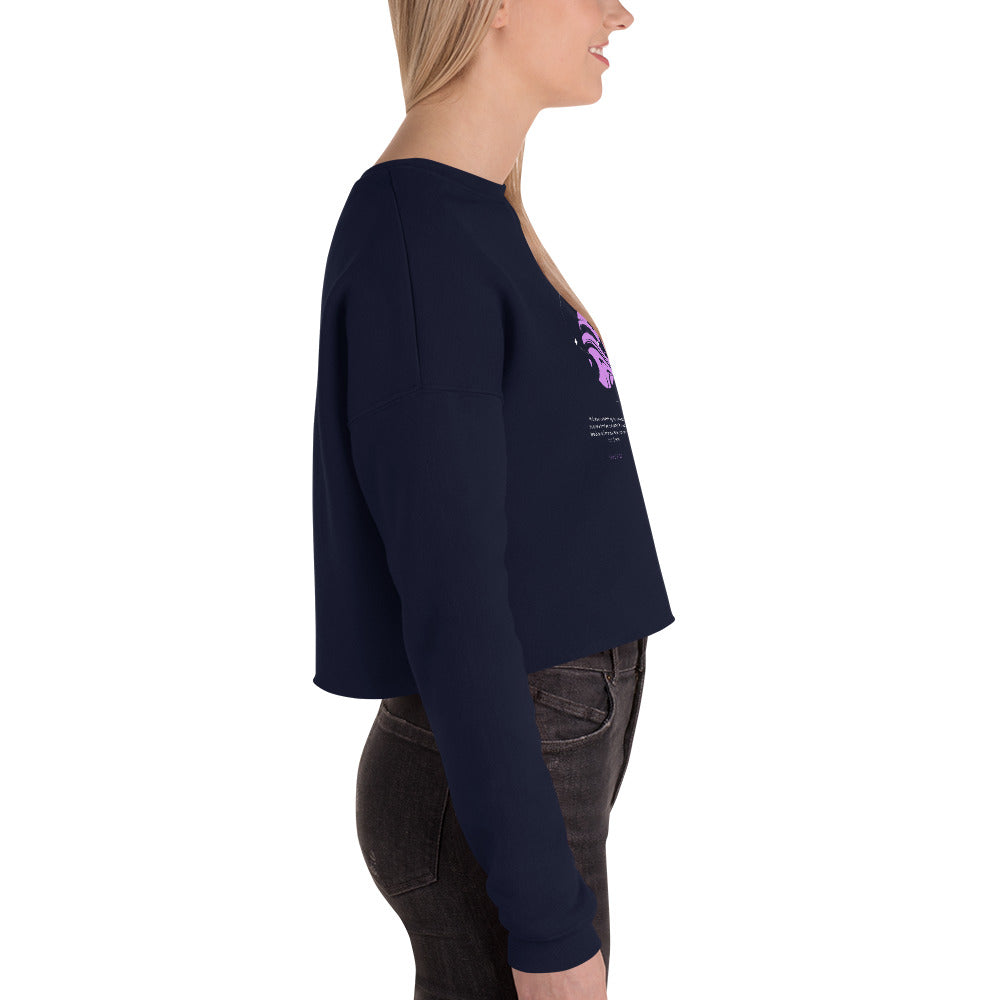 Nebuluxe Brilliance Women's Crop Sweatshirt - Navy - FLAKOUT