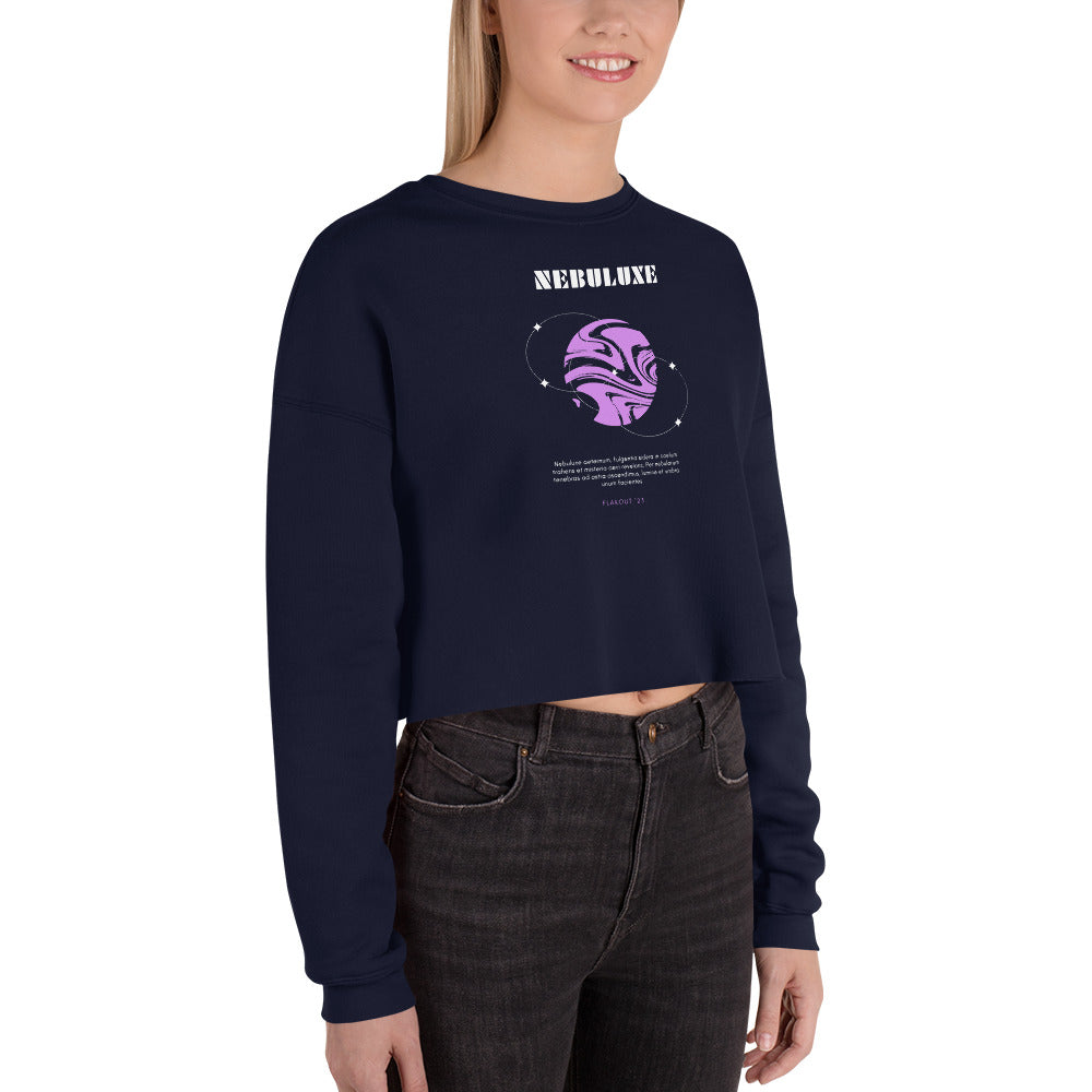 Nebuluxe Brilliance Women's Crop Sweatshirt - Navy - FLAKOUT