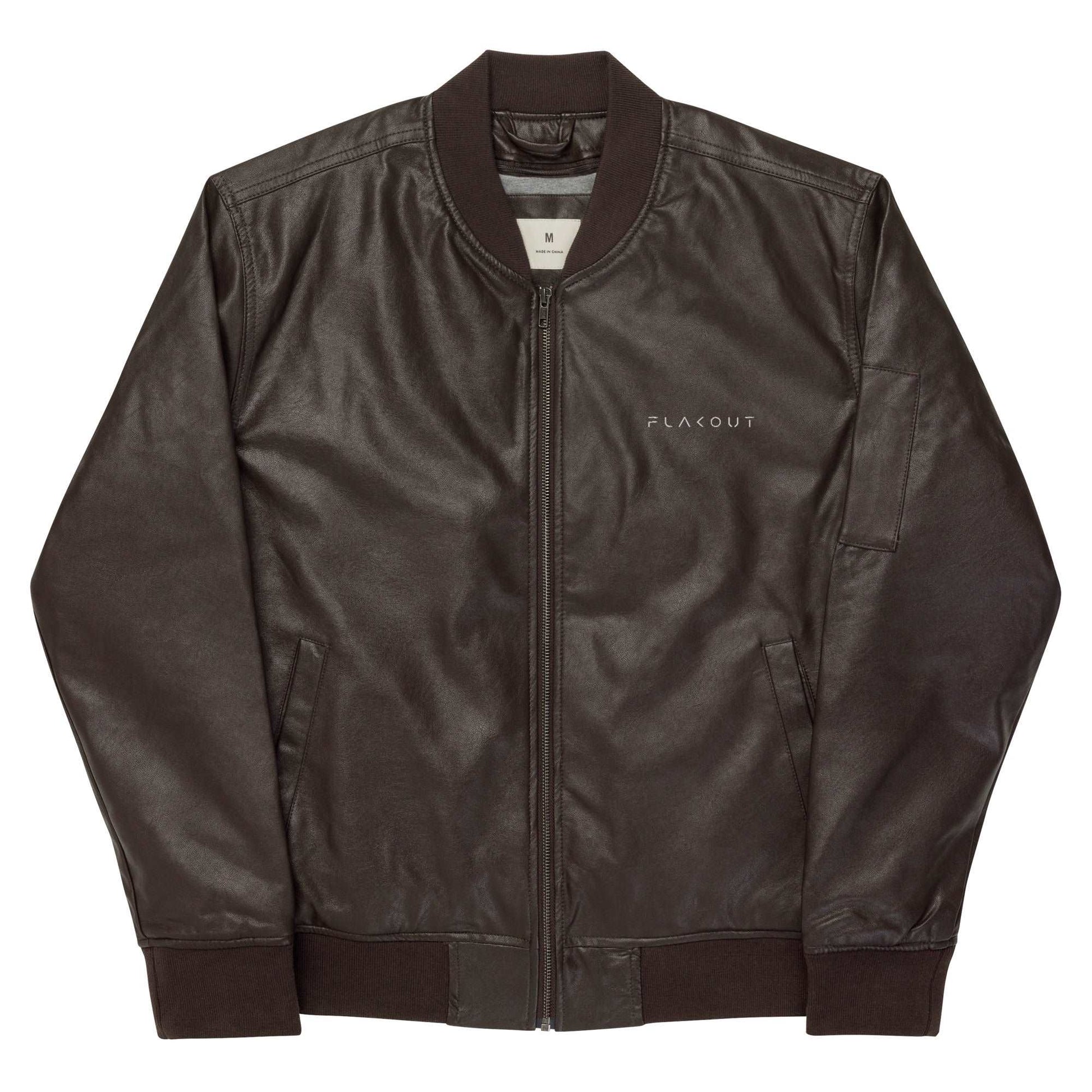 Leather Bomber Jacket - FLAKOUT