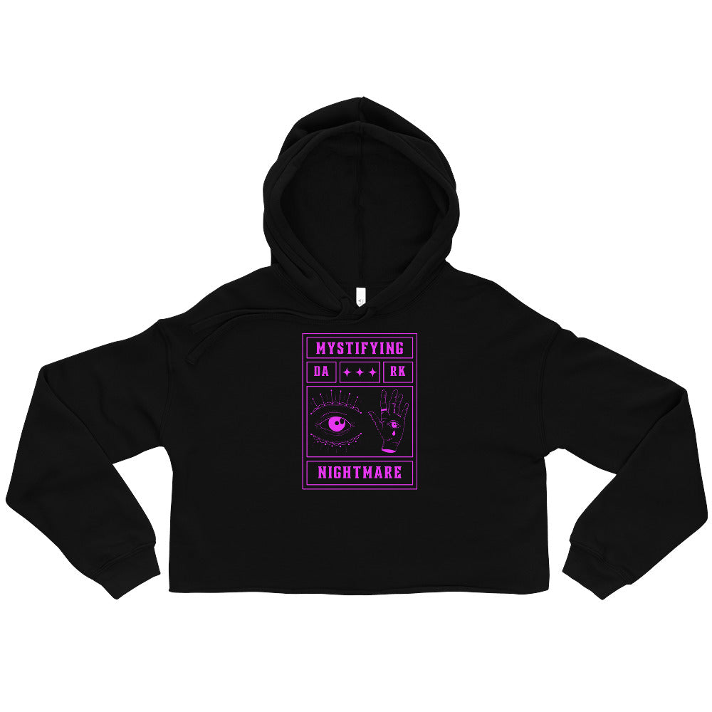 Mystifying Nightmare Shadowy Enigma Women's Crop Hoodie - FLAKOUT